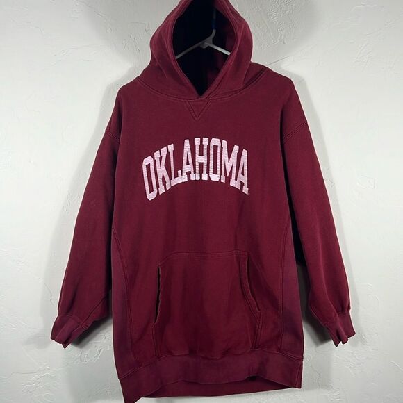 🔥🏈 Vintage OKLAHOMA SOONERS Heavy Quality Hooded Sweatshirt Women Sz XXL - Picture 1 of 9